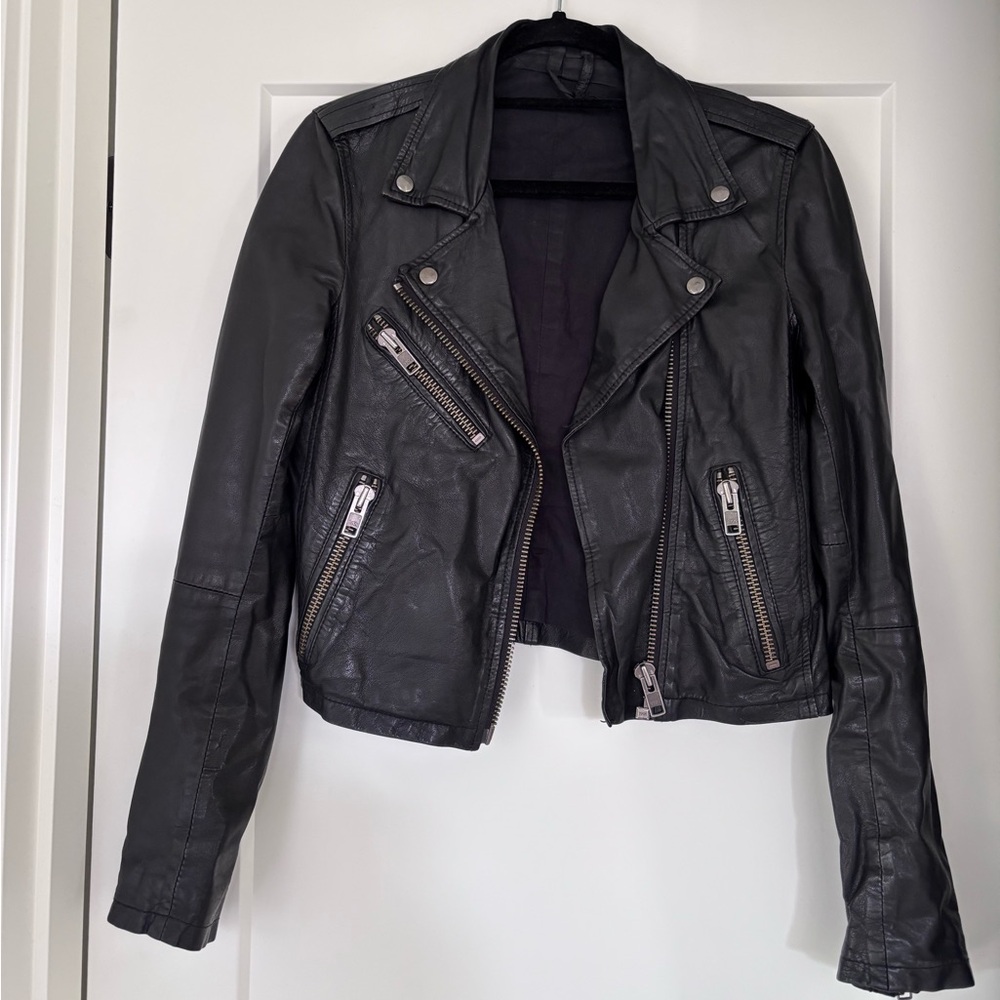 Topshop 100% Leather Jacket (Black)